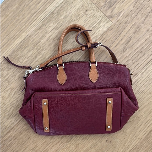 Dooney & Bourke Dillen Burgundy Leather Satchel - Picture 2 of 7